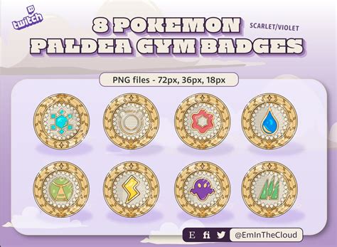 6 In. . Paldea gym badges
